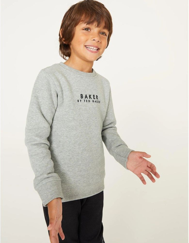 Boys Crew Neck Sweat Top - Grey