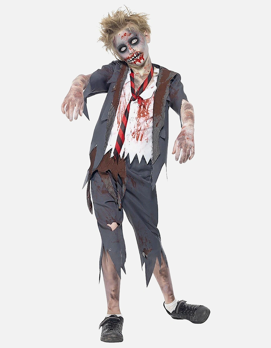 Halloween Zombie Schoolboy Fancy Dress Costume, 2 of 1