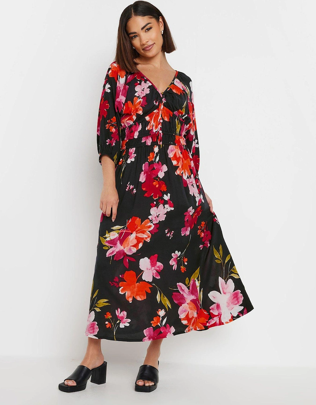 Petite Floral Tea Midi Dress, 2 of 1