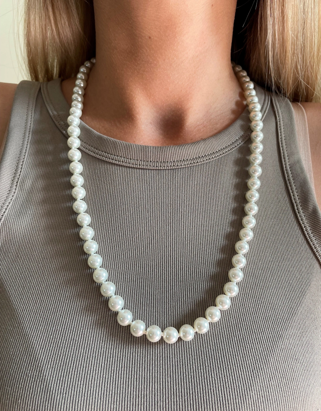 Petula Silver 60cm Pearl Necklace