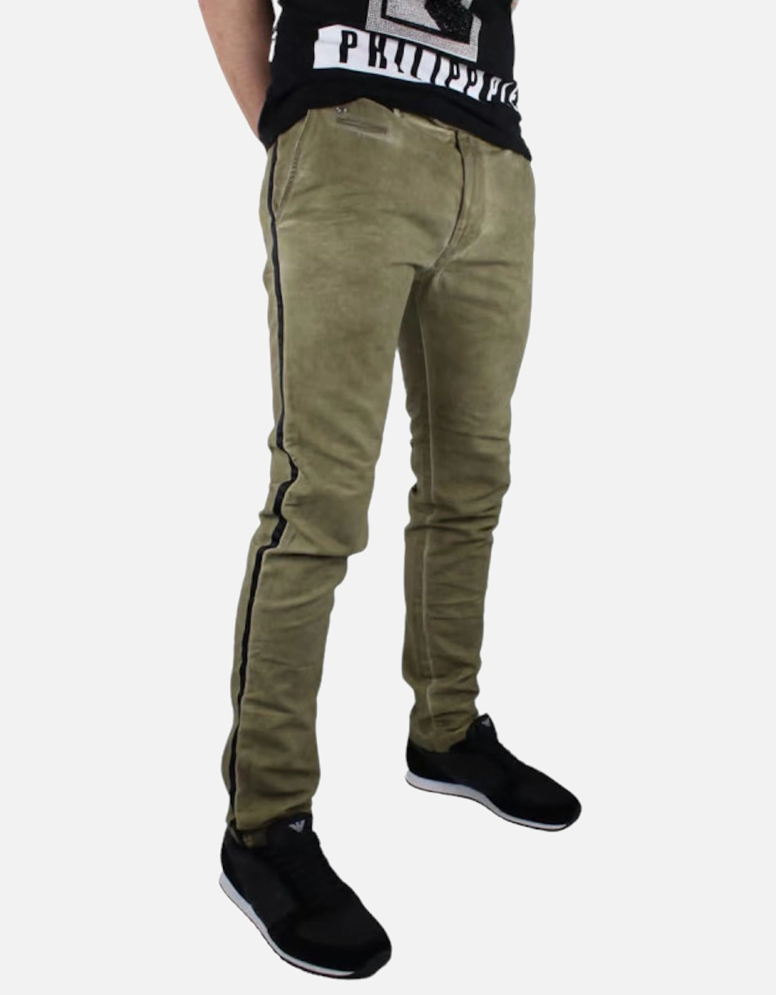 Chi Tight 0825K Mens Denim Jeans Slim Fit Faded Casual Beige Pant Trouser