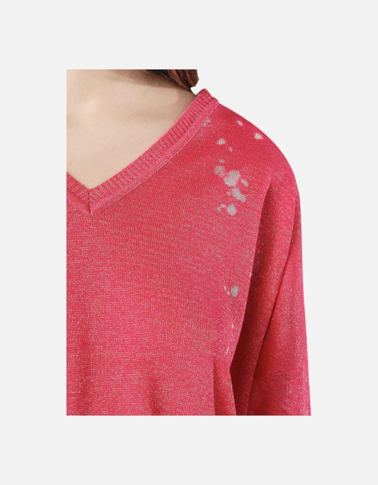 M SPOTS Womens Sweater Long Sleeve Pullover V Neck Jumper Casual Top NEW