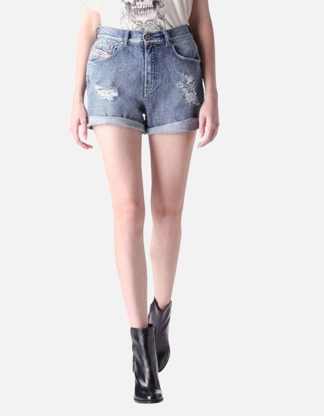 Diesel Women's DIESEL DE SCOTT 0849N Denim Jeans Shorts Womens Vintage Stretchy Ripped Shorts