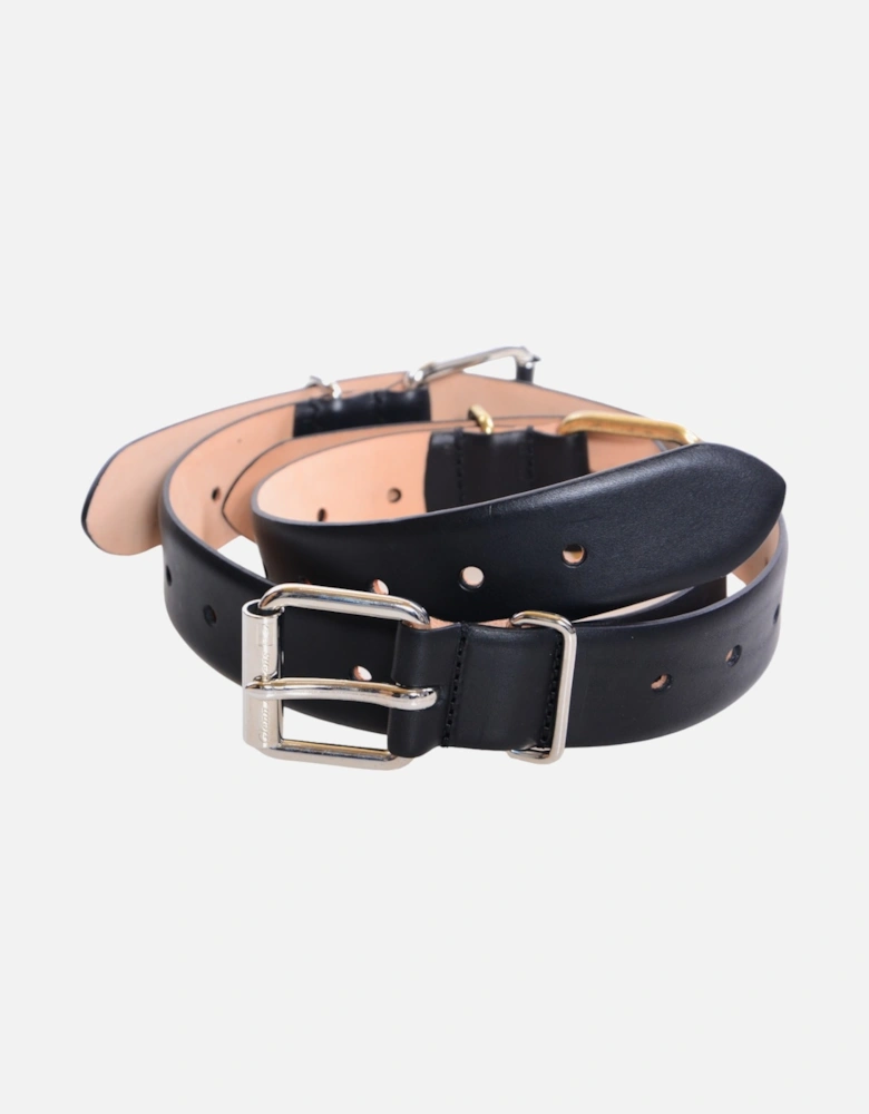 GMBELT Mens Belts Genuine Leather Vintage Adjustable Three Buckle Belt