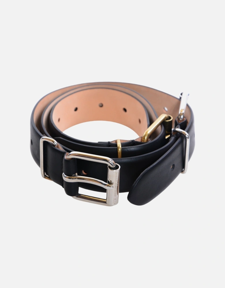 GMBELT Mens Belts Genuine Leather Vintage Adjustable Three Buckle Belt