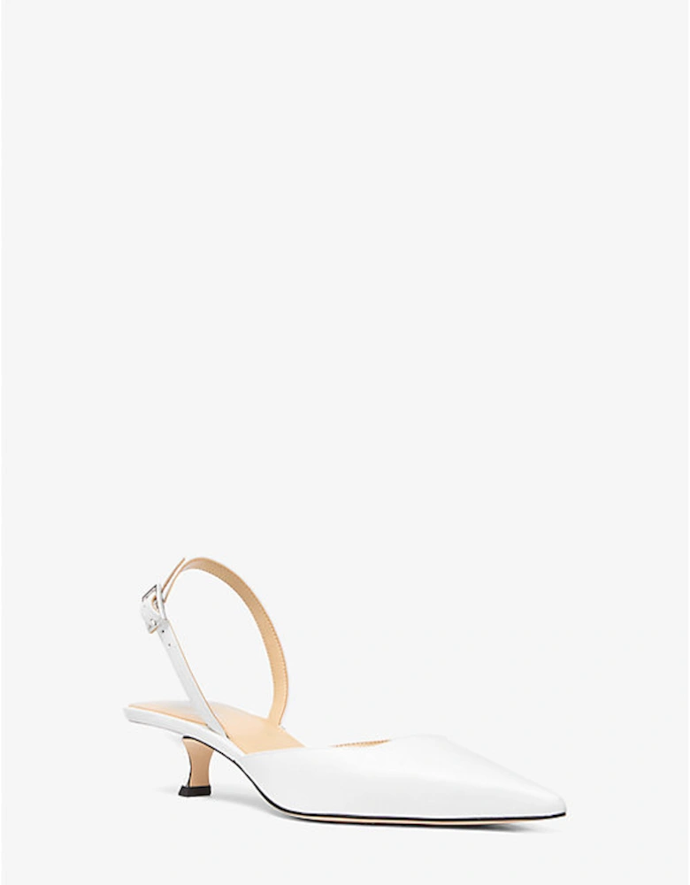 Luna Leather Slingback Kitten Pump