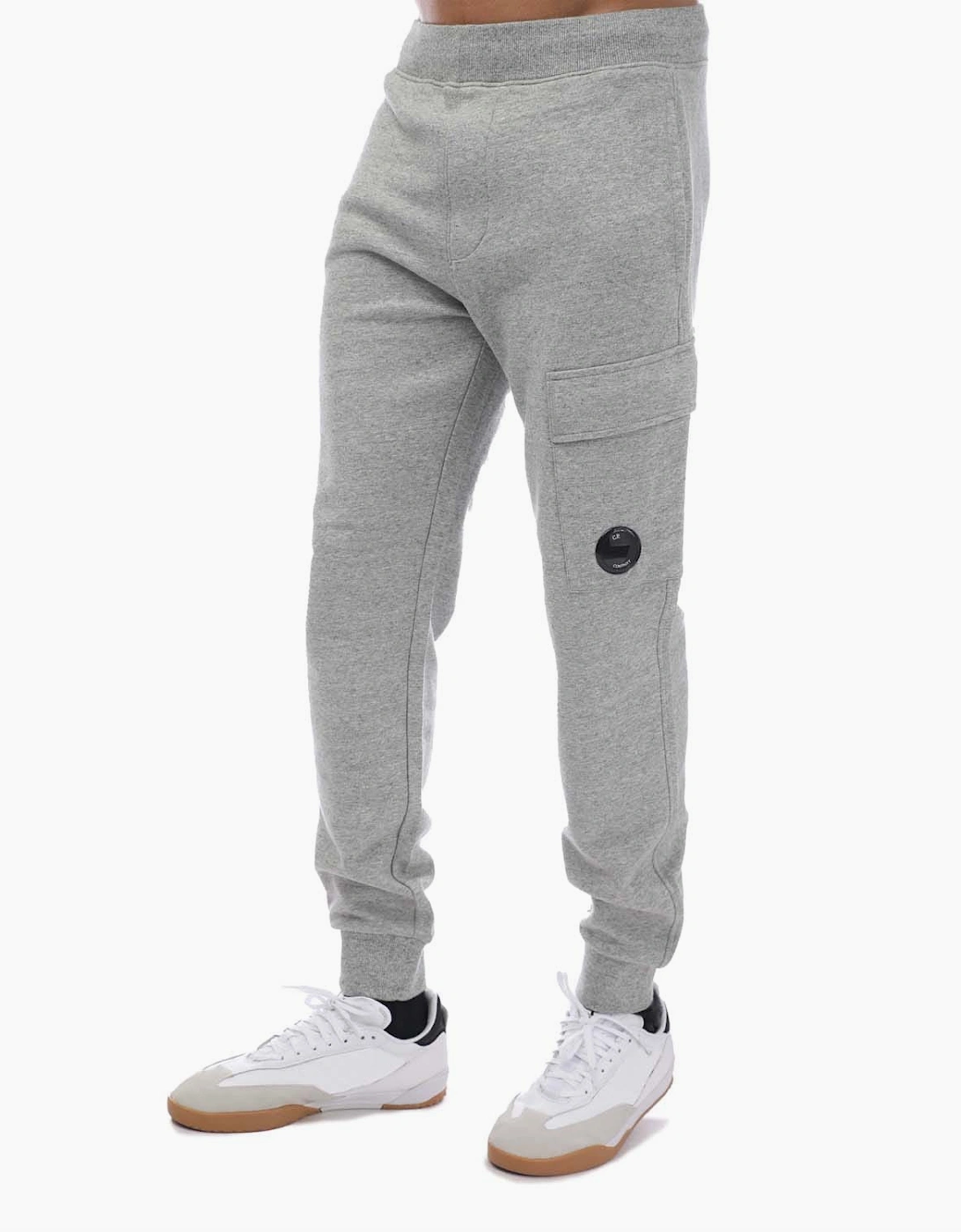 CP Company Men's Diagonal Raised Fleece Cargo Sweatpants - Grey - Size: 33/32/32