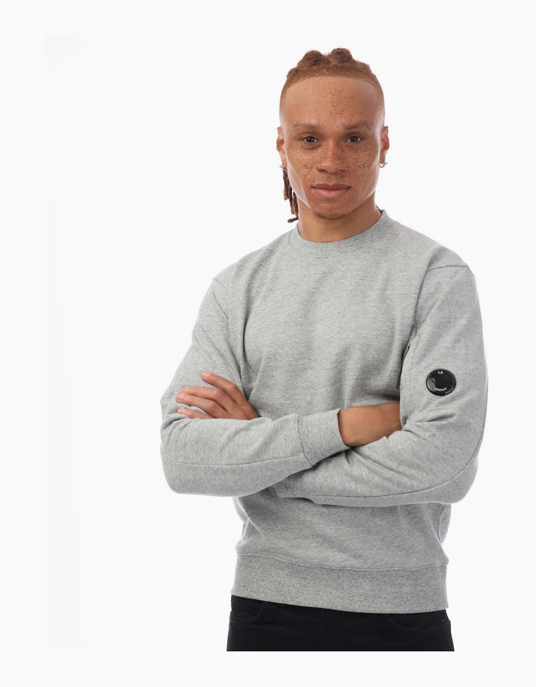 CP Company Men's Diagonal Raised Fleece Sweatshirt - Grey - Size: 46