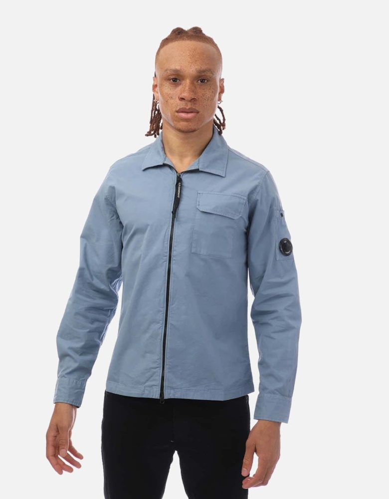 Organic Gabardine Zip Overshirt