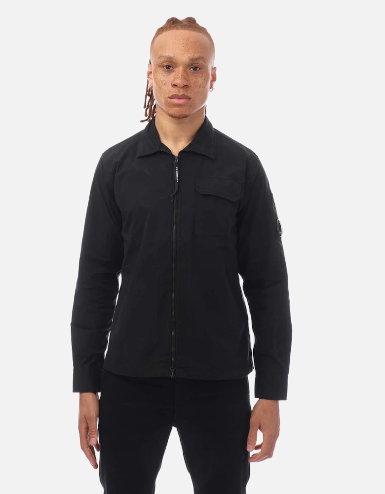 Organic Gabardine Zip Overshirt