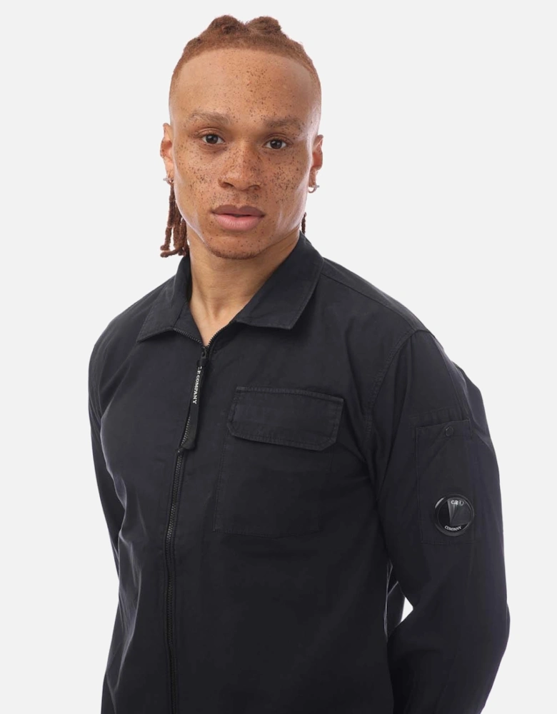 Organic Gabardine Zip Overshirt