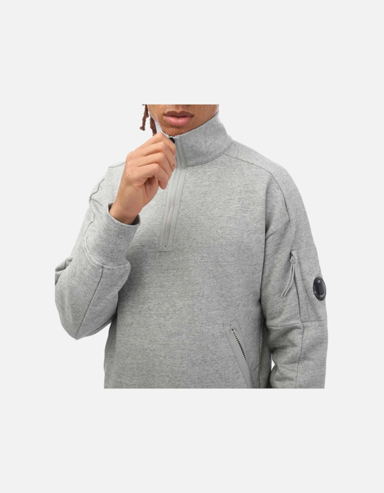 Diagonal Raised Half-Zip Fleece Sweatshirt