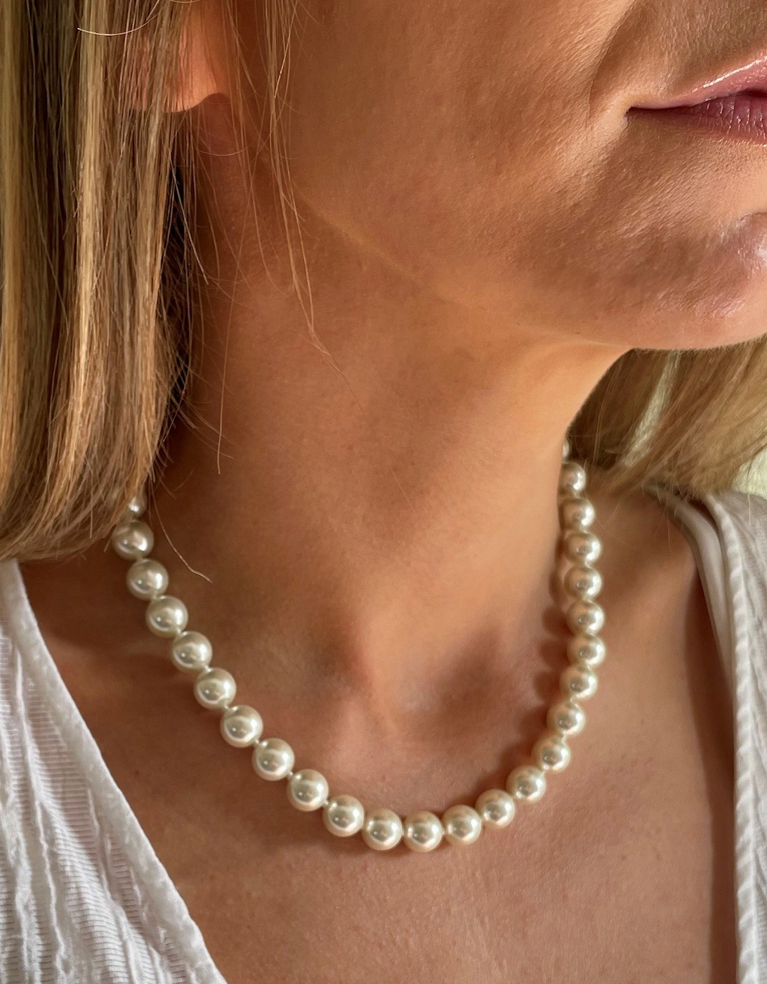 Petula Silver 40cm Pearl Necklace