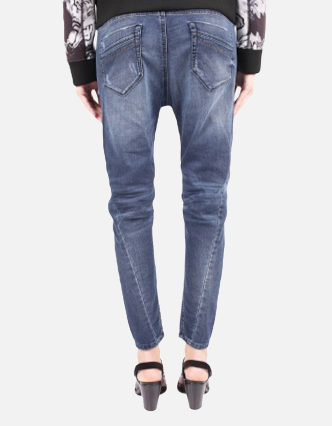 DIESEL FAYZA-NE 0670V Womens Denim Jeans Tapered Leg Stretch Sweat Jogg Pant NEW