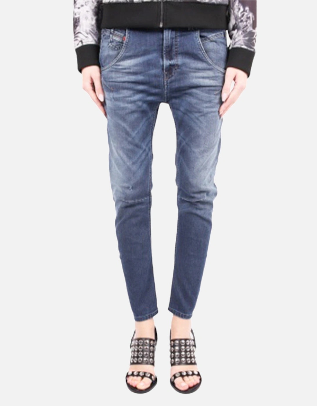 DIESEL FAYZA-NE 0670V Womens Denim Jeans Tapered Leg Stretch Sweat Jogg Pant NEW, 8 of 7