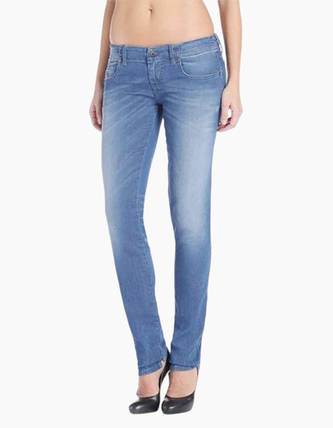 Women's DIESEL GRUPEE NE 0837T Womens Denim Jeans Stretchy Slim Fit Blue Sweat Jogg Pant - Size: 33in/10