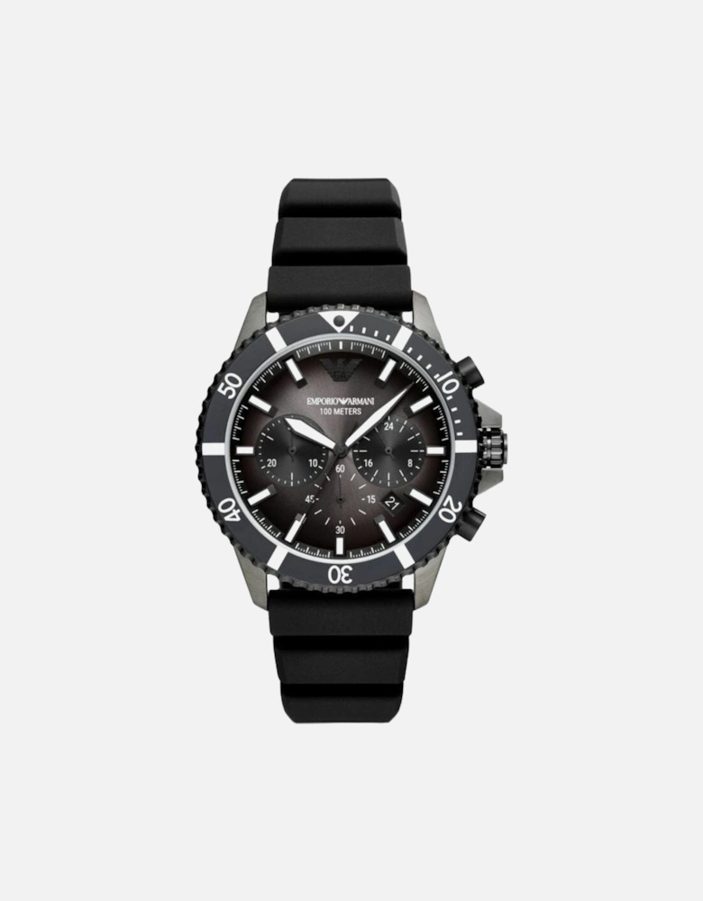 AR11515 Diver Black Silicone Chronograph Men’s Watch