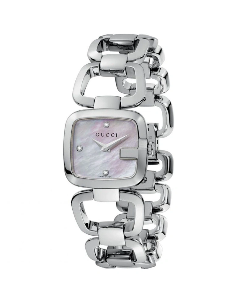 YA125502 Silver Ladies Mother of Pearl Watch