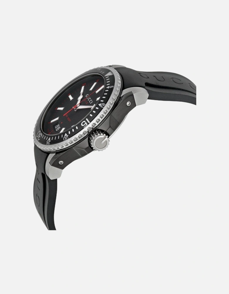 YA136303 Dive Black Dial Silicone Band Men's Watch