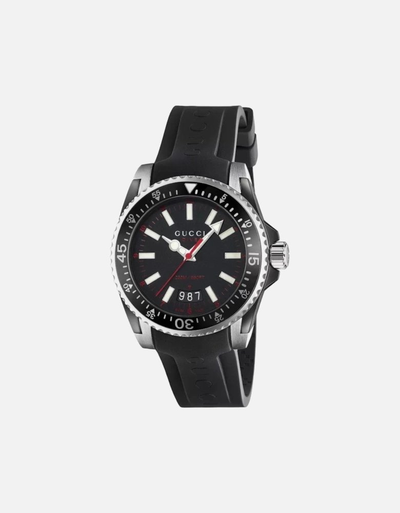 YA136303 Dive Black Dial Silicone Band Men's Watch