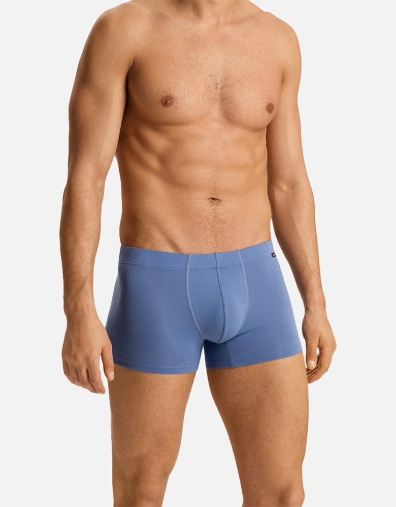 2-Pack Covered Waistband Cotton Essentials Boxer Trunks, Windy Blue / Deep Navy