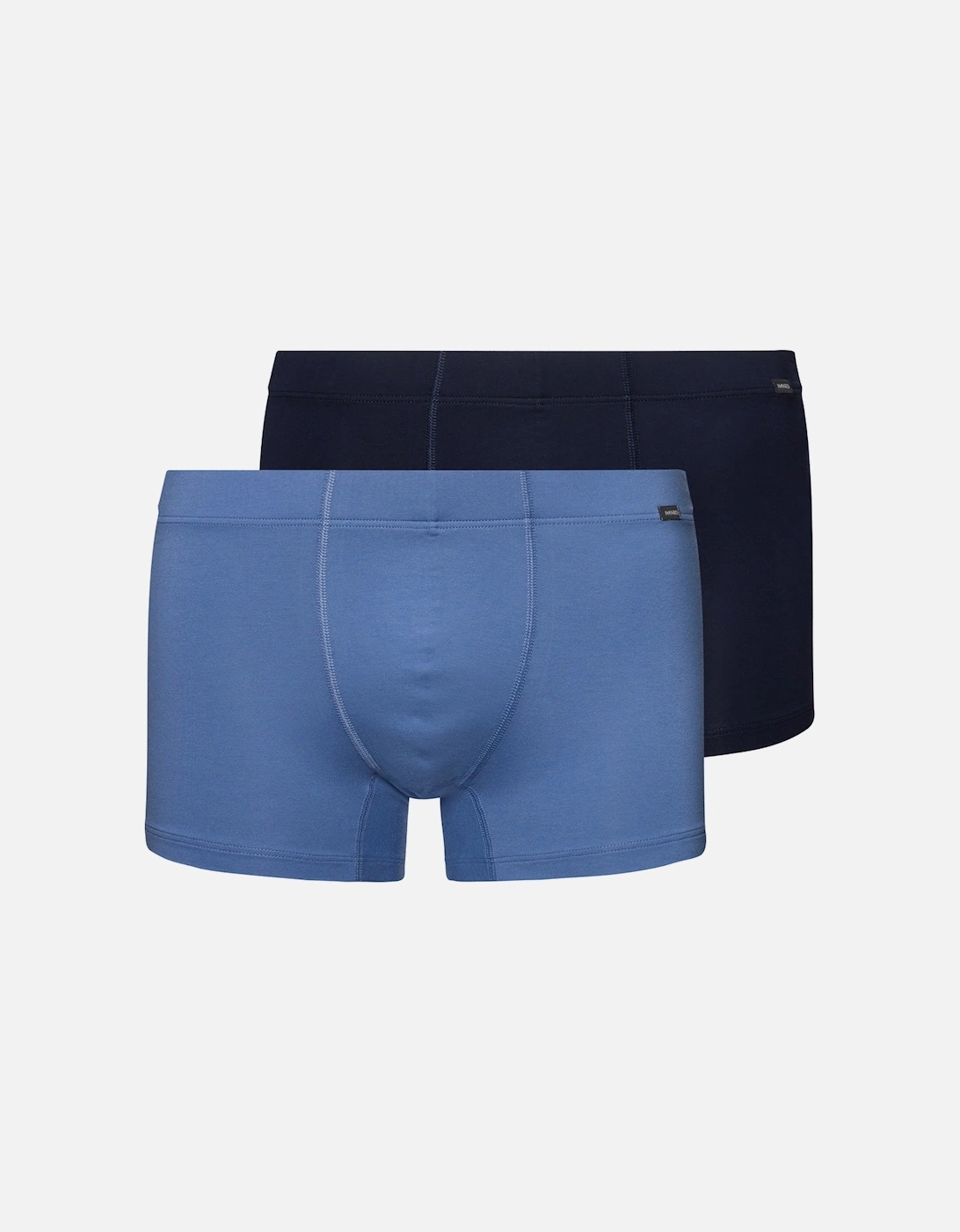 2-Pack Covered Waistband Cotton Essentials Boxer Trunks, Windy Blue / Deep Navy, 15 of 14