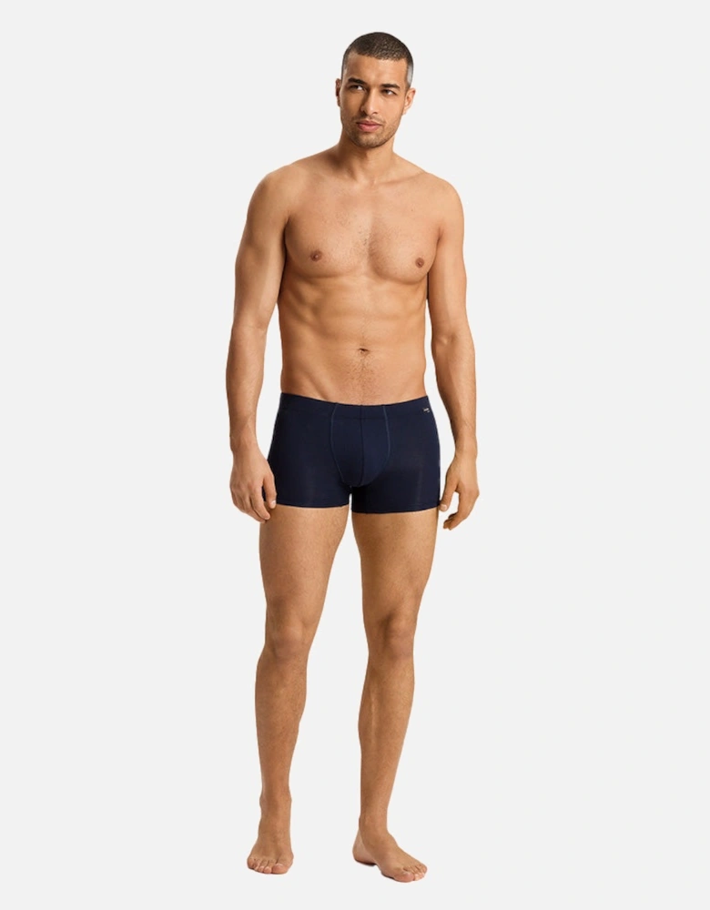 2-Pack Covered Waistband Cotton Essentials Boxer Trunks, Windy Blue / Deep Navy