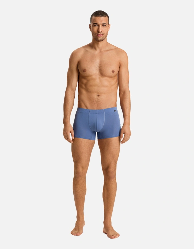 2-Pack Covered Waistband Cotton Essentials Boxer Trunks, Windy Blue / Deep Navy
