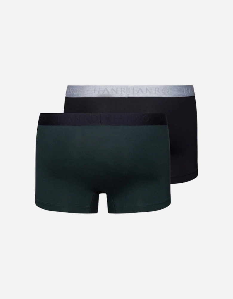 2-Pack Cotton Essentials Boxer Trunks, Laurel/Black