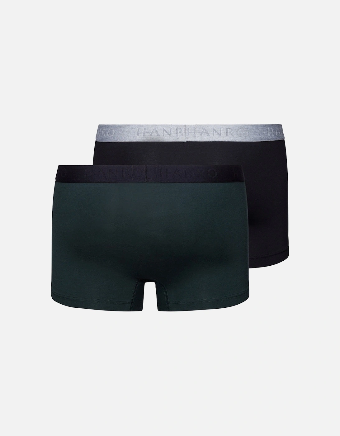 2-Pack Cotton Essentials Boxer Trunks, Laurel/Black