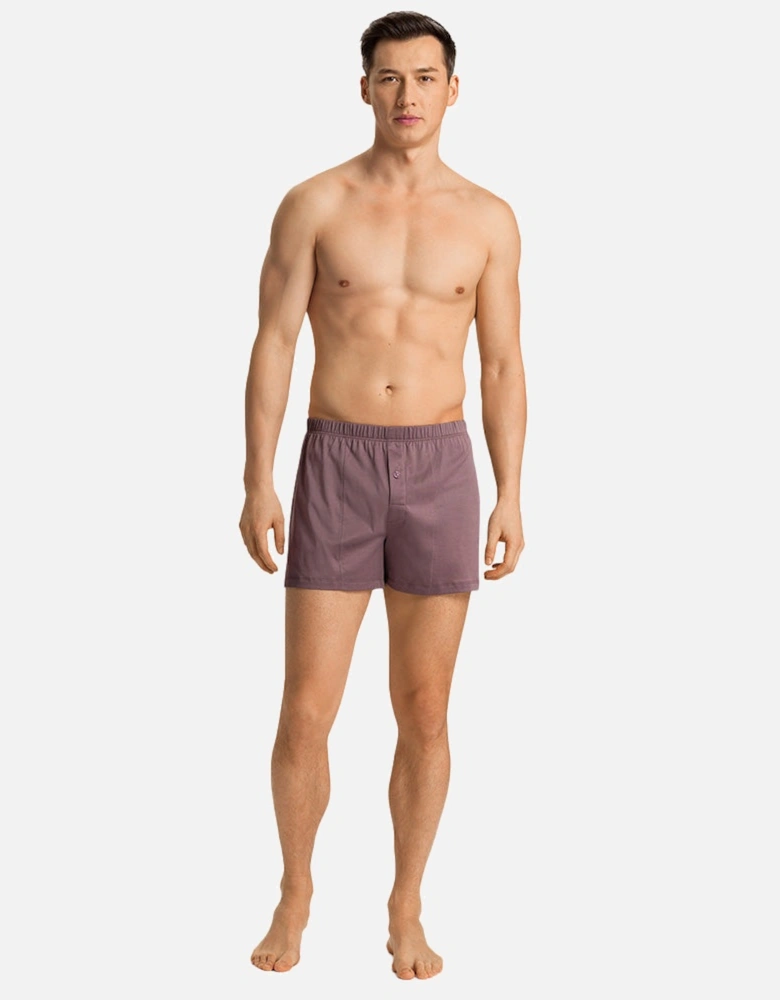 Cotton Sporty Boxer Shorts, Smokey Plum