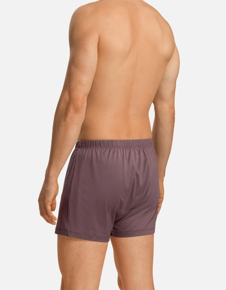 Cotton Sporty Boxer Shorts, Smokey Plum