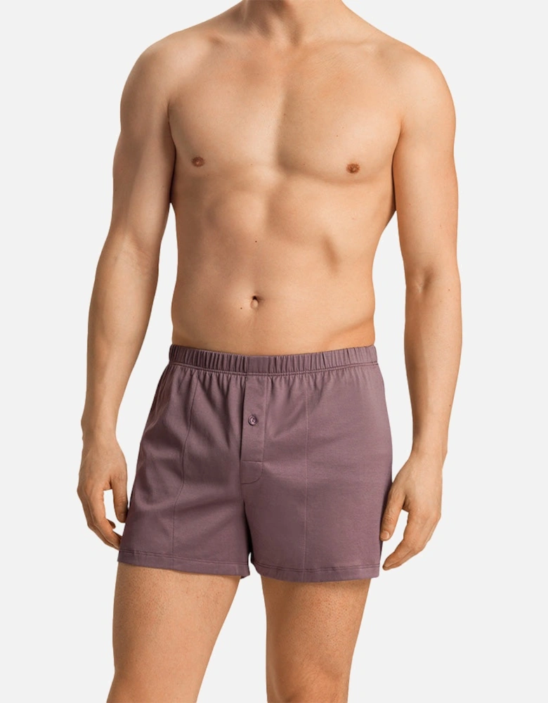 Cotton Sporty Boxer Shorts, Smokey Plum