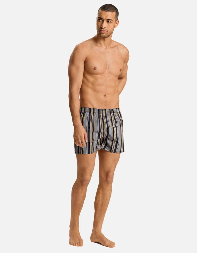 Fancy Woven Boxer Shorts, Ocean Stripe