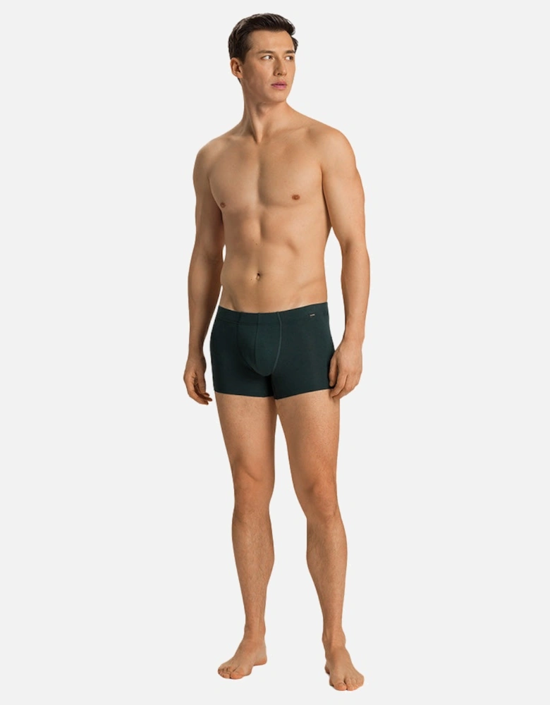 2-Pack Covered Waistband Cotton Essentials Boxer Trunks, Laurel/Black