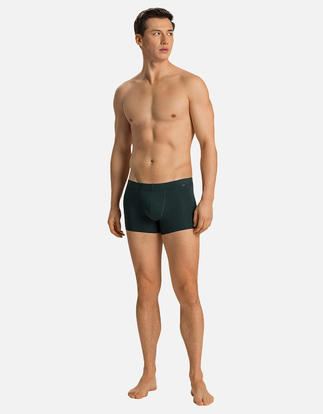 2-Pack Covered Waistband Cotton Essentials Boxer Trunks, Laurel/Black