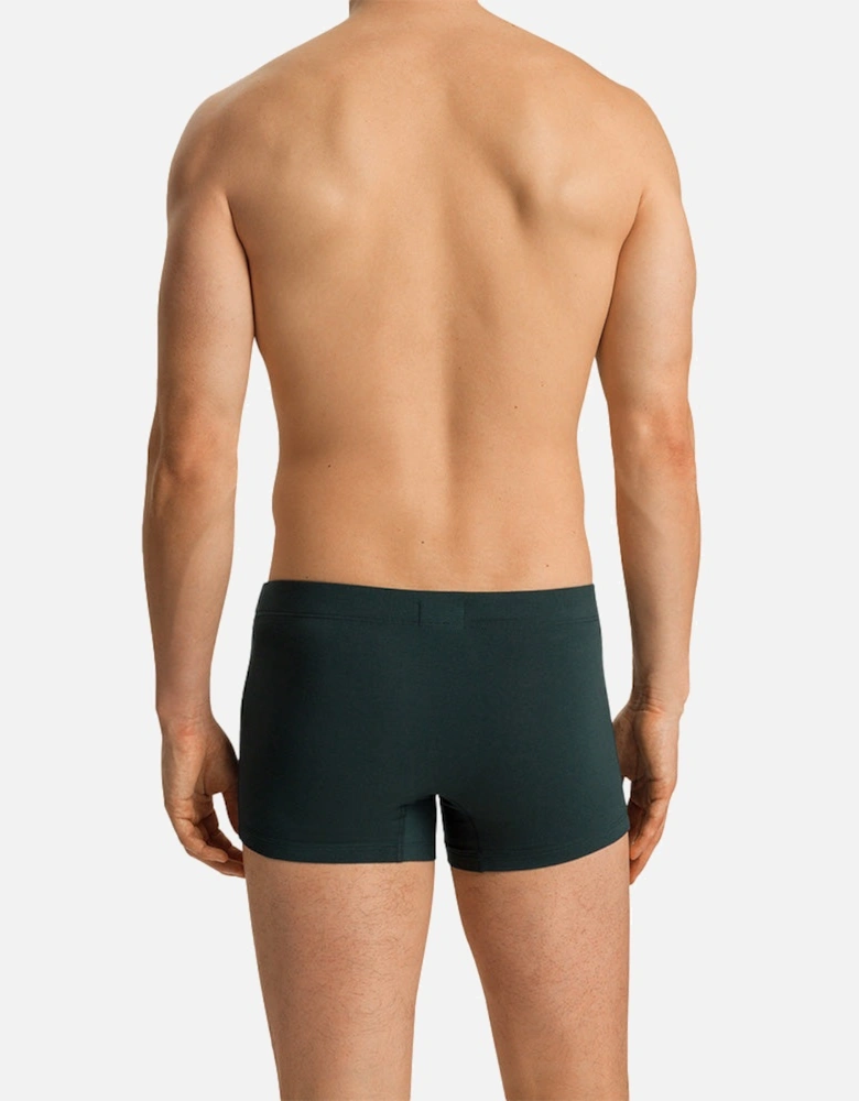 2-Pack Covered Waistband Cotton Essentials Boxer Trunks, Laurel/Black