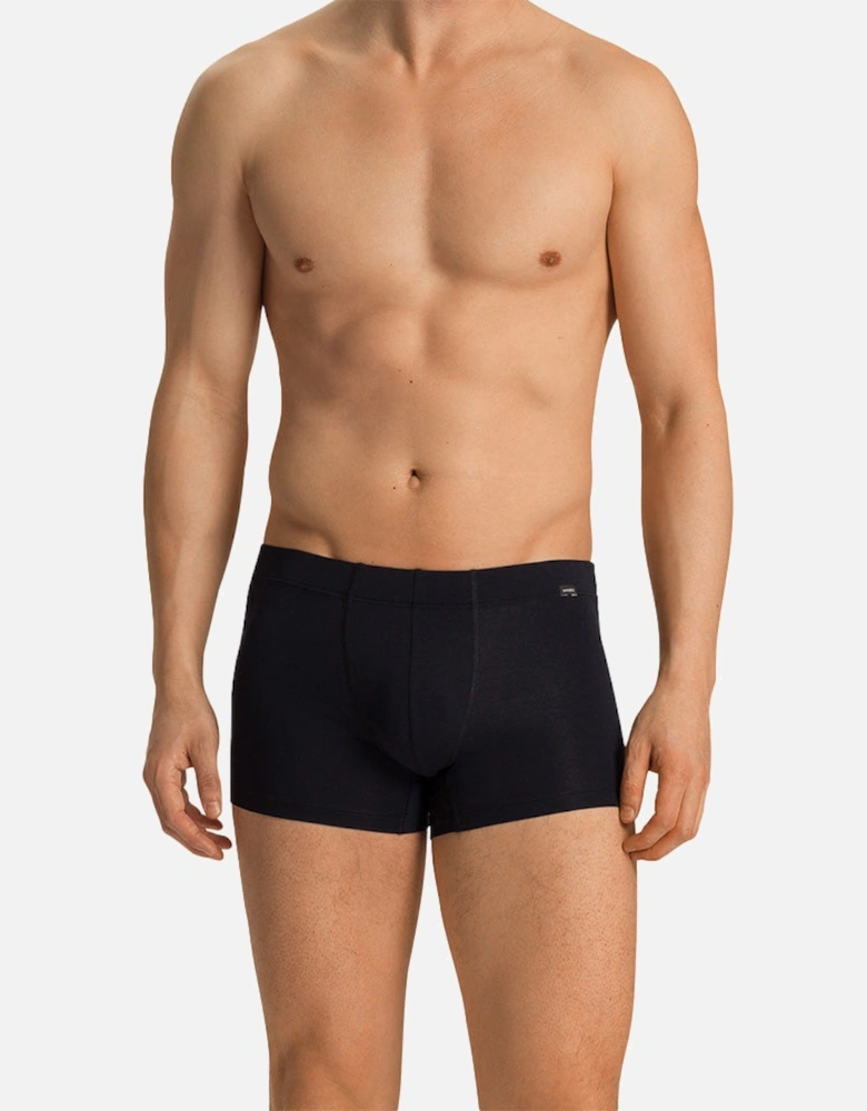 2-Pack Covered Waistband Cotton Essentials Boxer Trunks, Laurel/Black