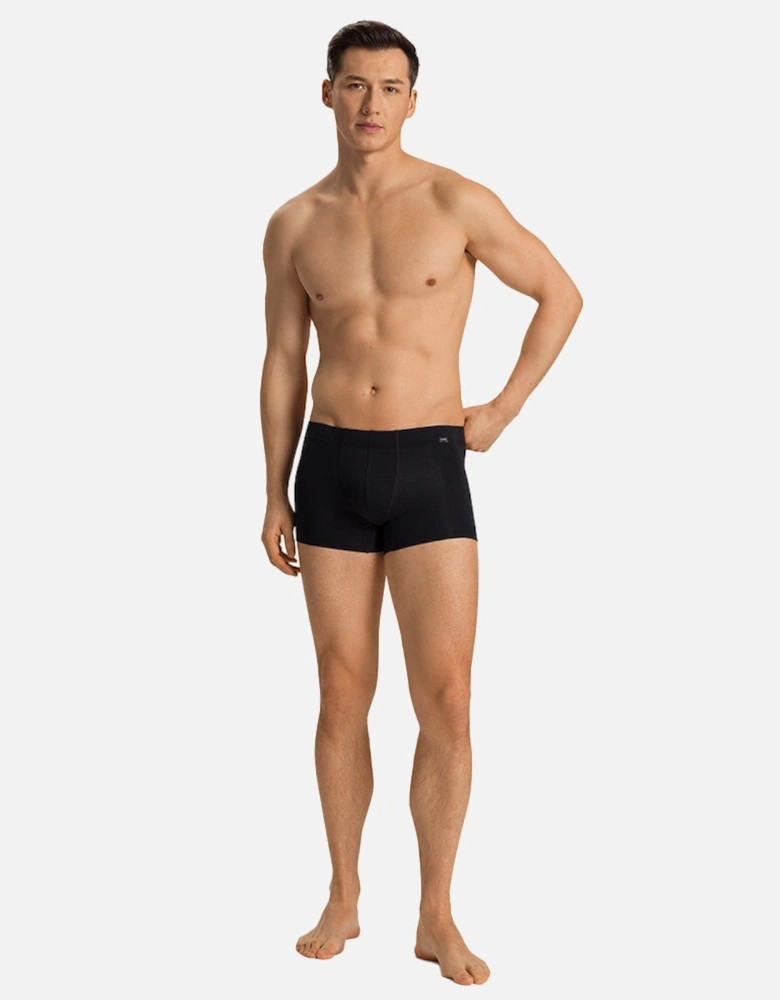 2-Pack Covered Waistband Cotton Essentials Boxer Trunks, Laurel/Black