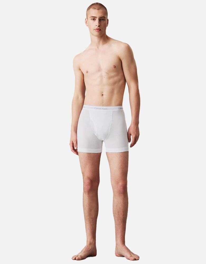 3-Pack Cotton Classics Boxer Briefs, Black/Grey/White