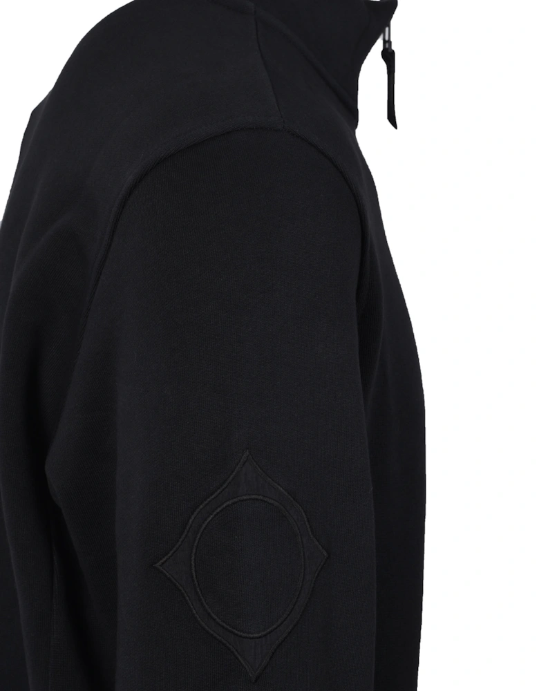 Half Zip Logo Sweat Jet Black