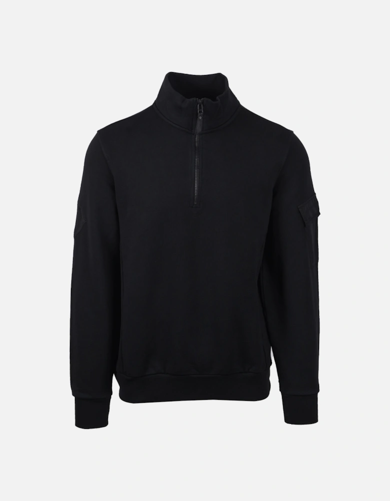 Half Zip Logo Sweat Jet Black