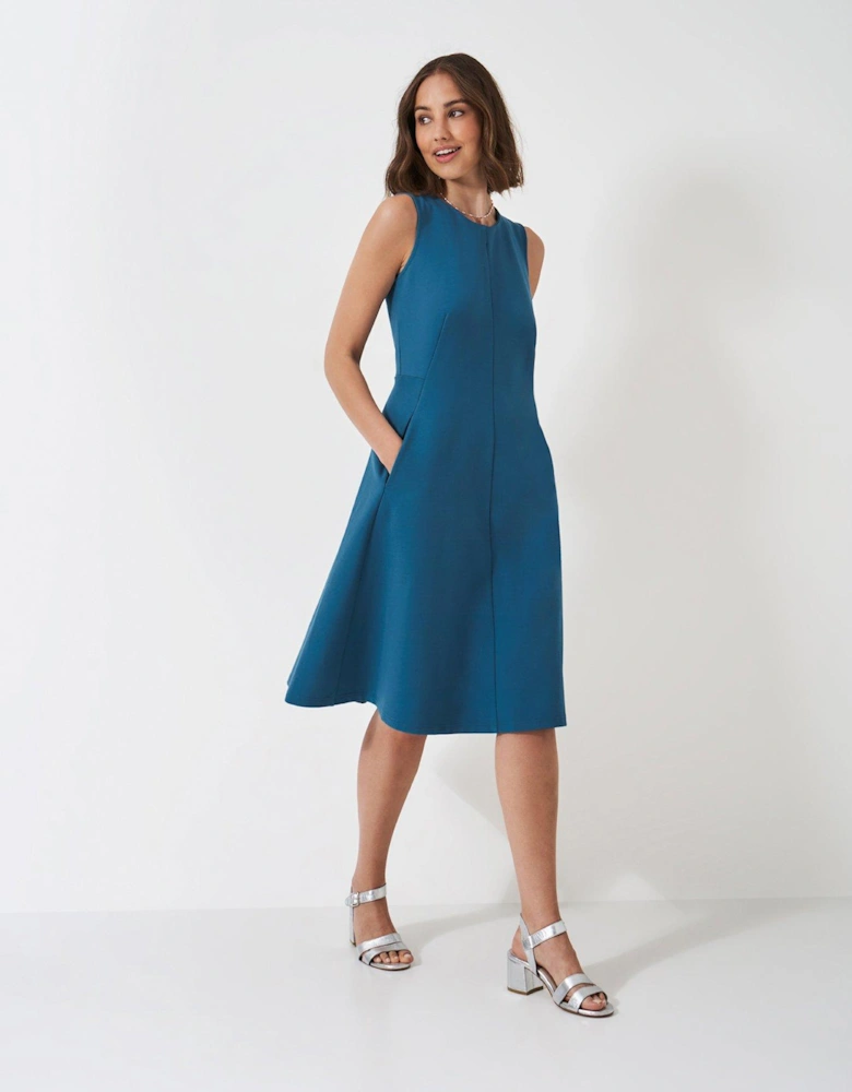 Eva Sleeveless Ponte Dress - Blue