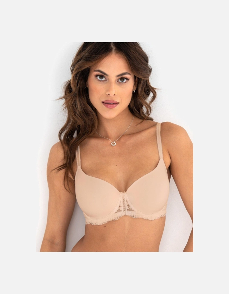 Fleur Padded Underwired Balconette Bra - Beige