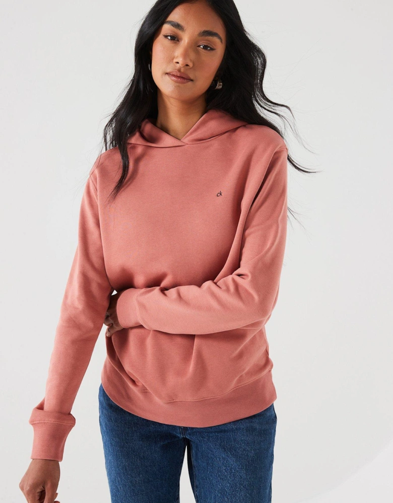 Embroidered Logo Hoodie - Pink