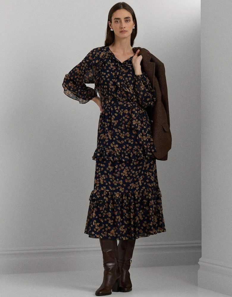 Chemerin Long Sleeve Dress - Navy