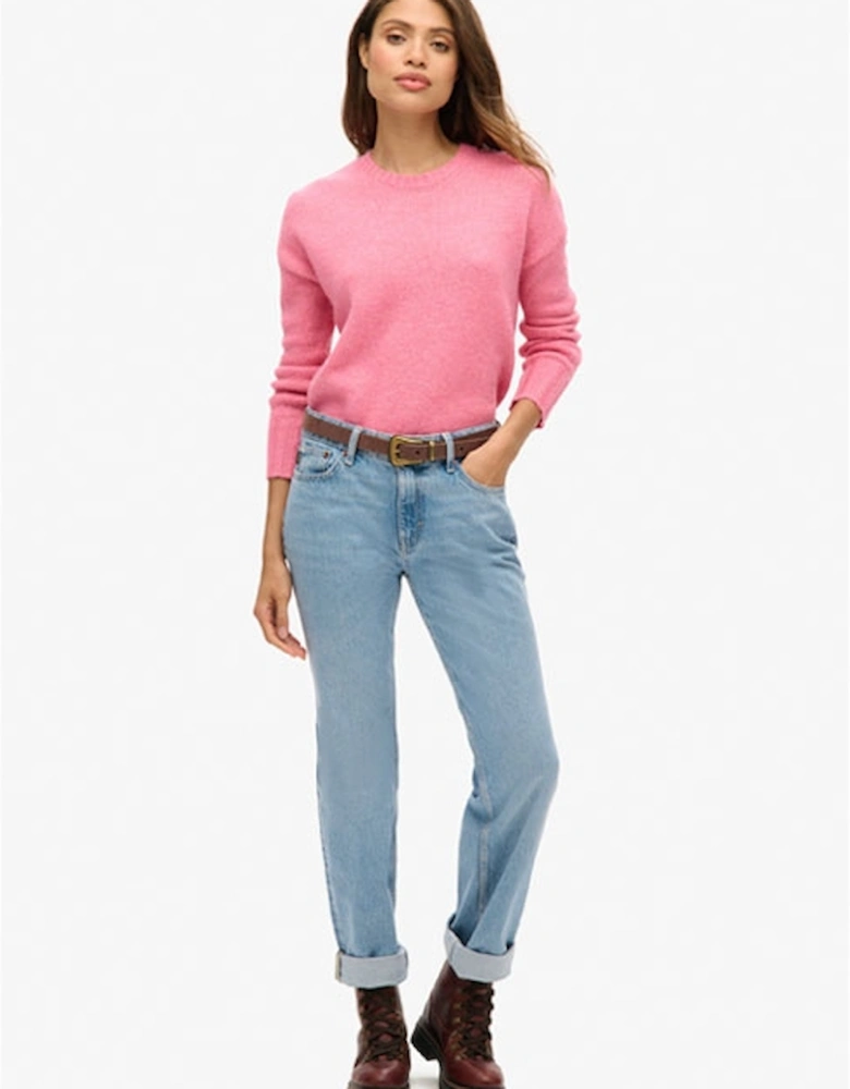 Women's Essential Crew Neck Jumper Pink