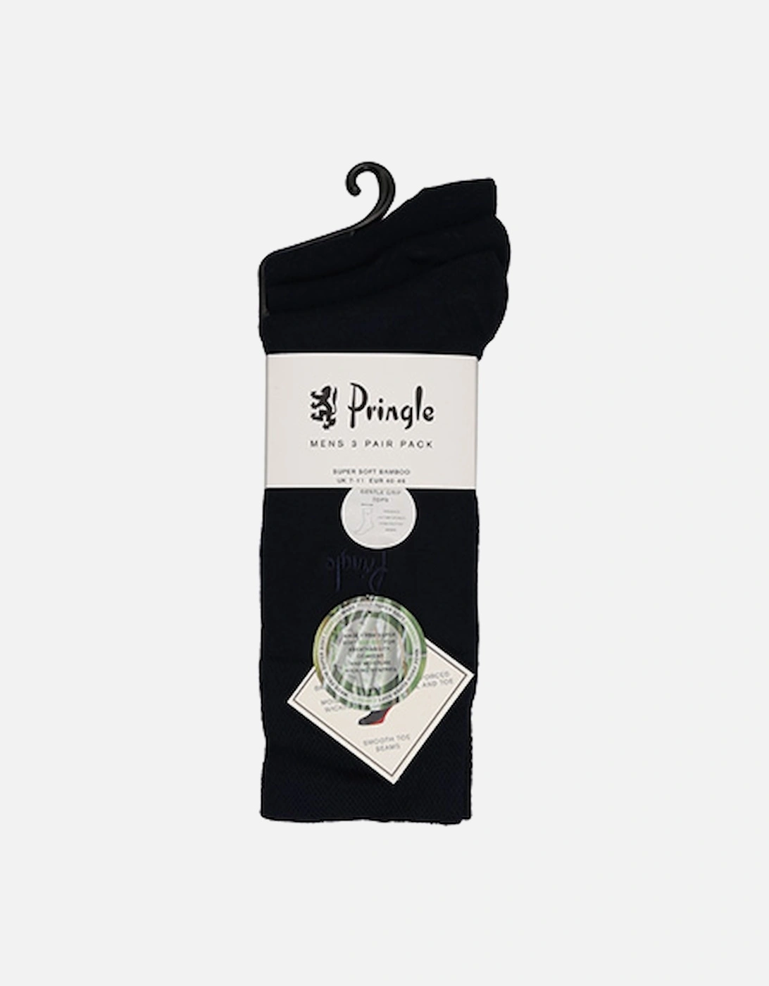 Pringle 3 Pack Gentle Grip Bamboo Socks Navy