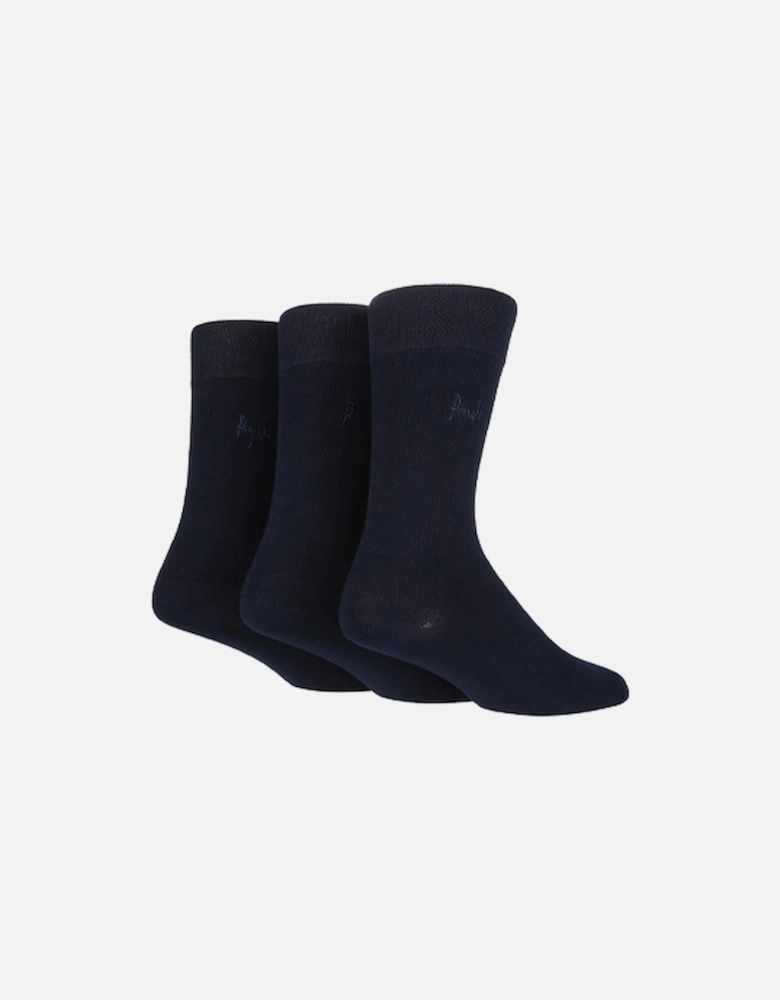 Pringle 3 Pack Gentle Grip Bamboo Socks Navy