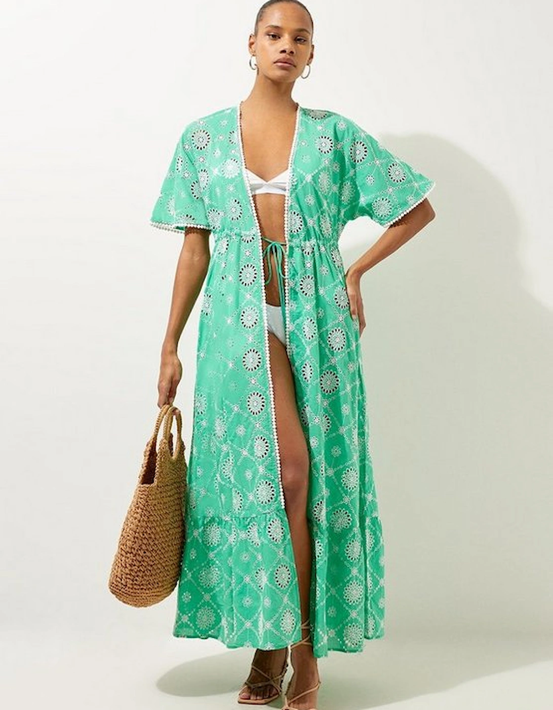 Cotton Broderie Beach Kimono, 5 of 4